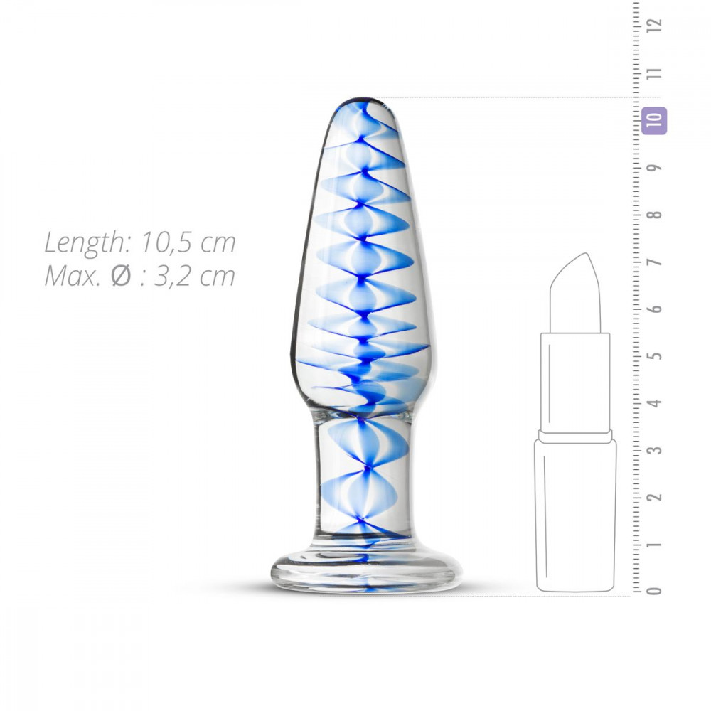 Анальная пробка - Стеклянная анальная пробка с внутренней спиралью Gildo Glass Buttplug No. 23 5