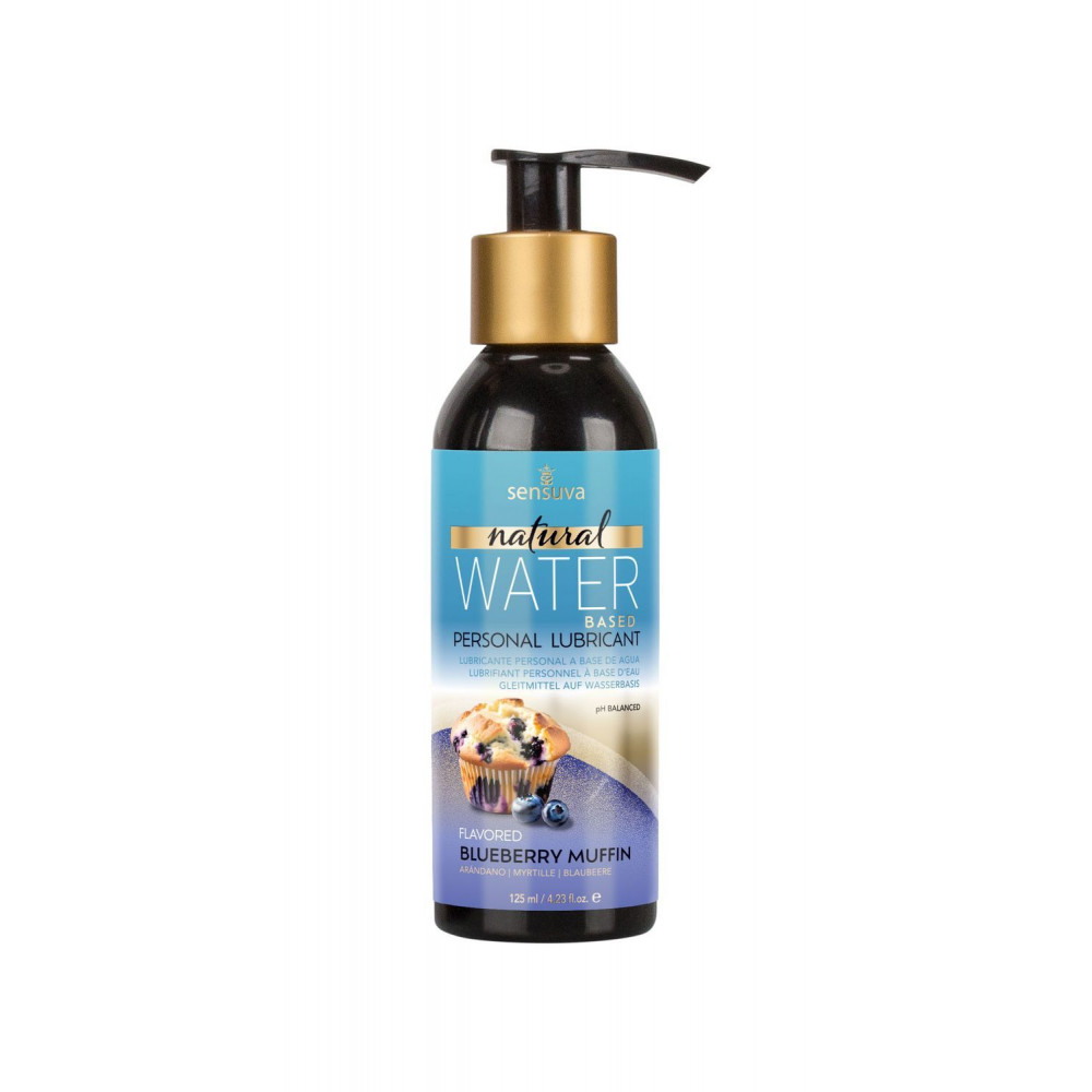 Оральные смазки - Смазка на водной основе Sensuva Natural Water-Based Blueberry Muffin 125мл без глицерина и парабенов