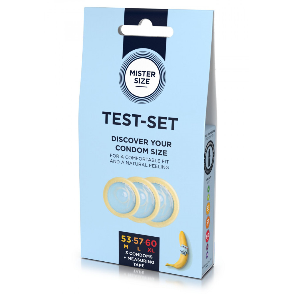 Презервативы - Набор презервативов Mister Size test-set 53–57–60, 3 размера + линейка, толщина 0,05 мм 5