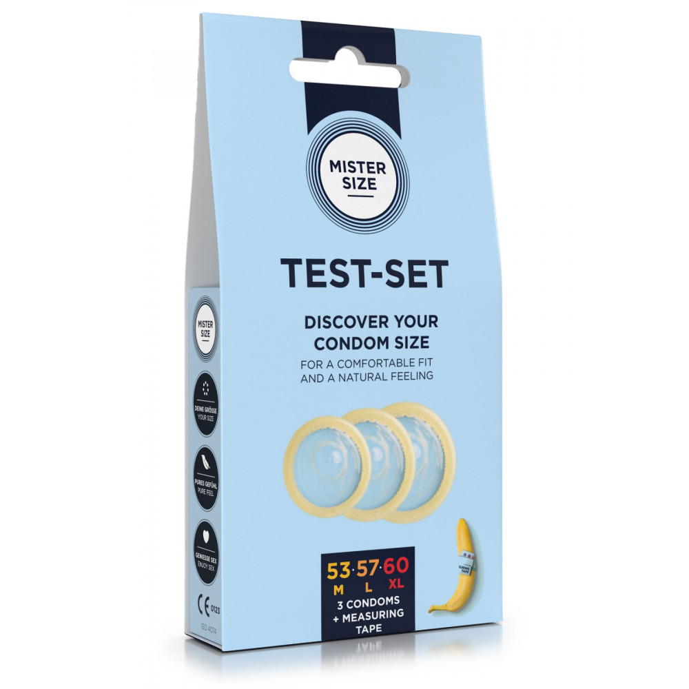 Презервативы - Набор презервативов Mister Size test-set 53–57–60, 3 размера + линейка, толщина 0,05 мм 4