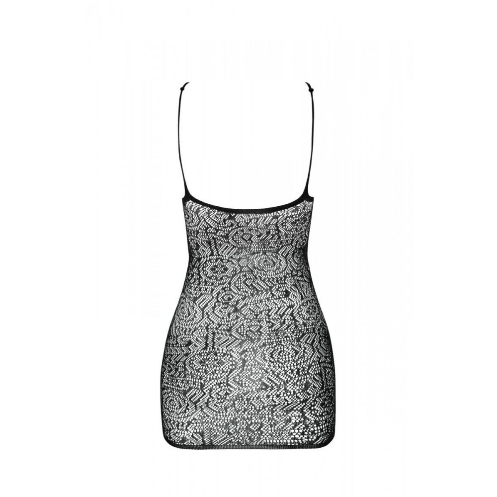Бодистокинг - Ажурное мини-платье на тонких бретелях Passion BS096 One Size, white, плетение на груди 6