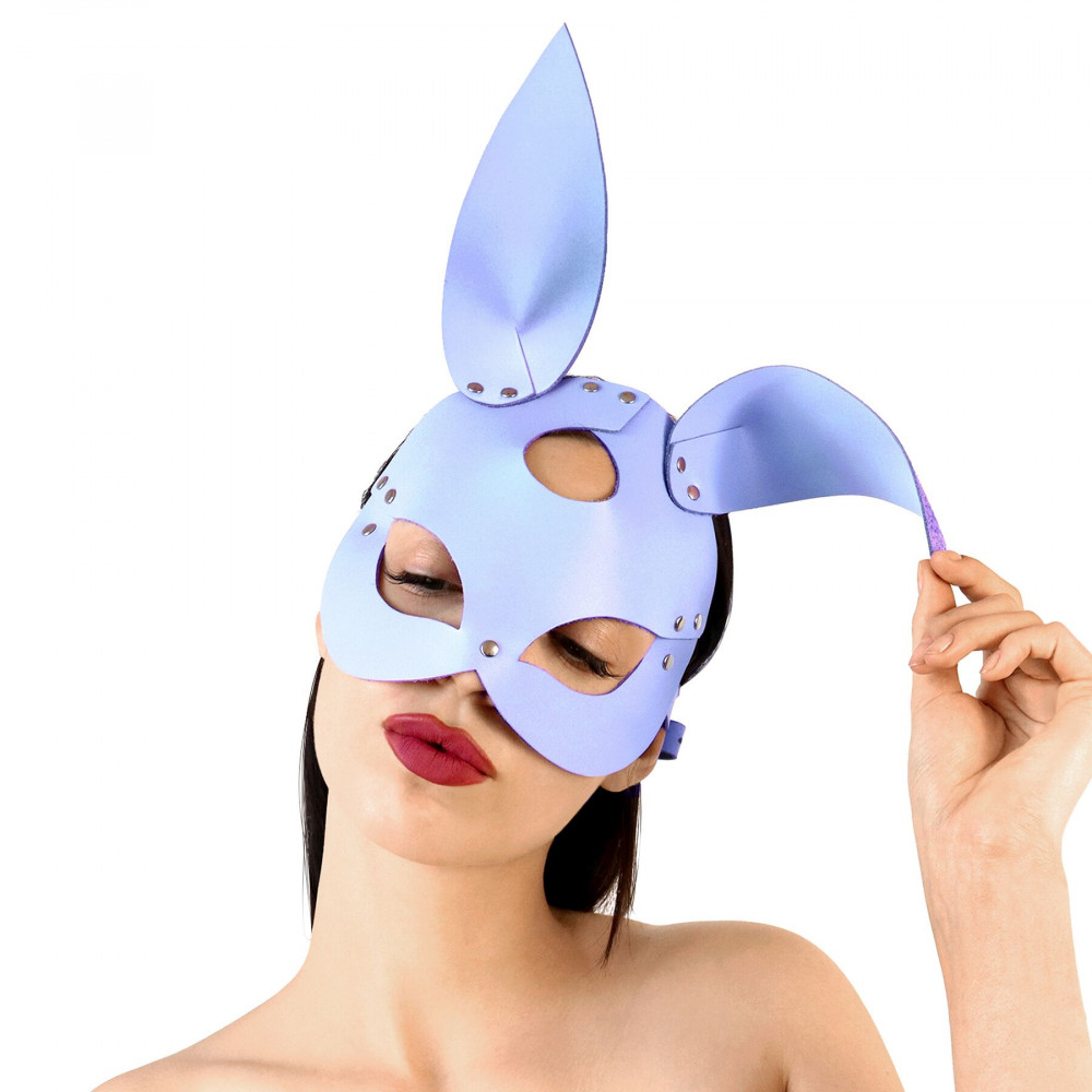 Маски - Кожаная маска Зайки Art of Sex - Bunny mask, цвет Лавандовый