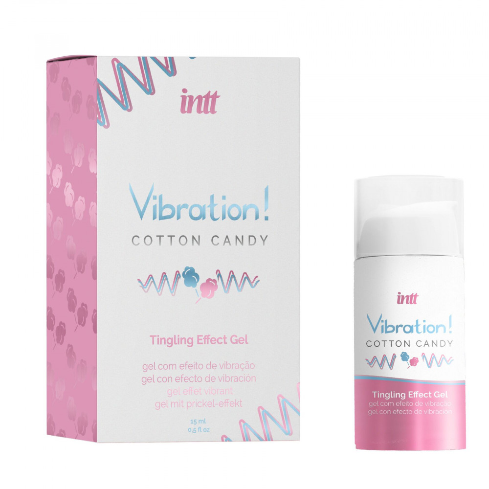 Средства для возбуждения - Жидкий вибратор Intt Vibration Cotton Candy (15 мл), густой гель, очень вкусный, действует до 30 мин