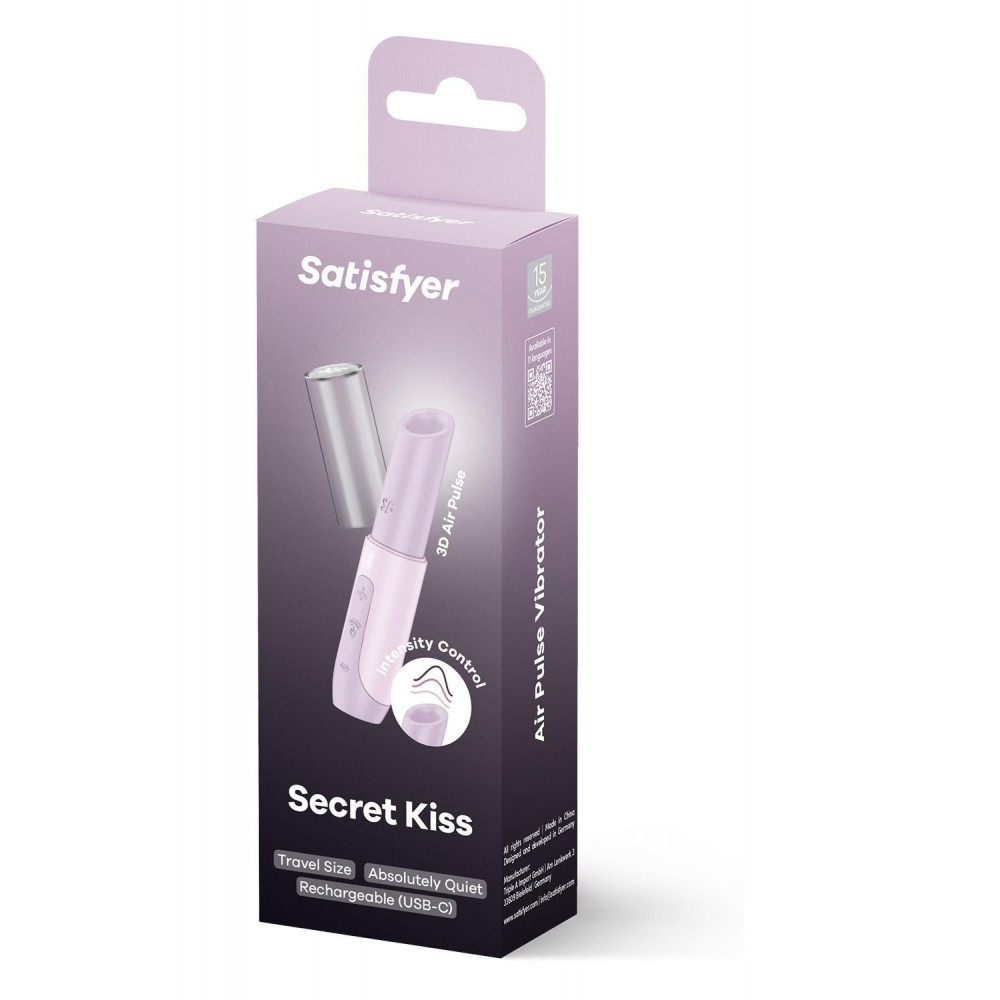Разное - Стимулятор клитора волновой Satisfyer Secret Kiss в форме помады, розовый 5
