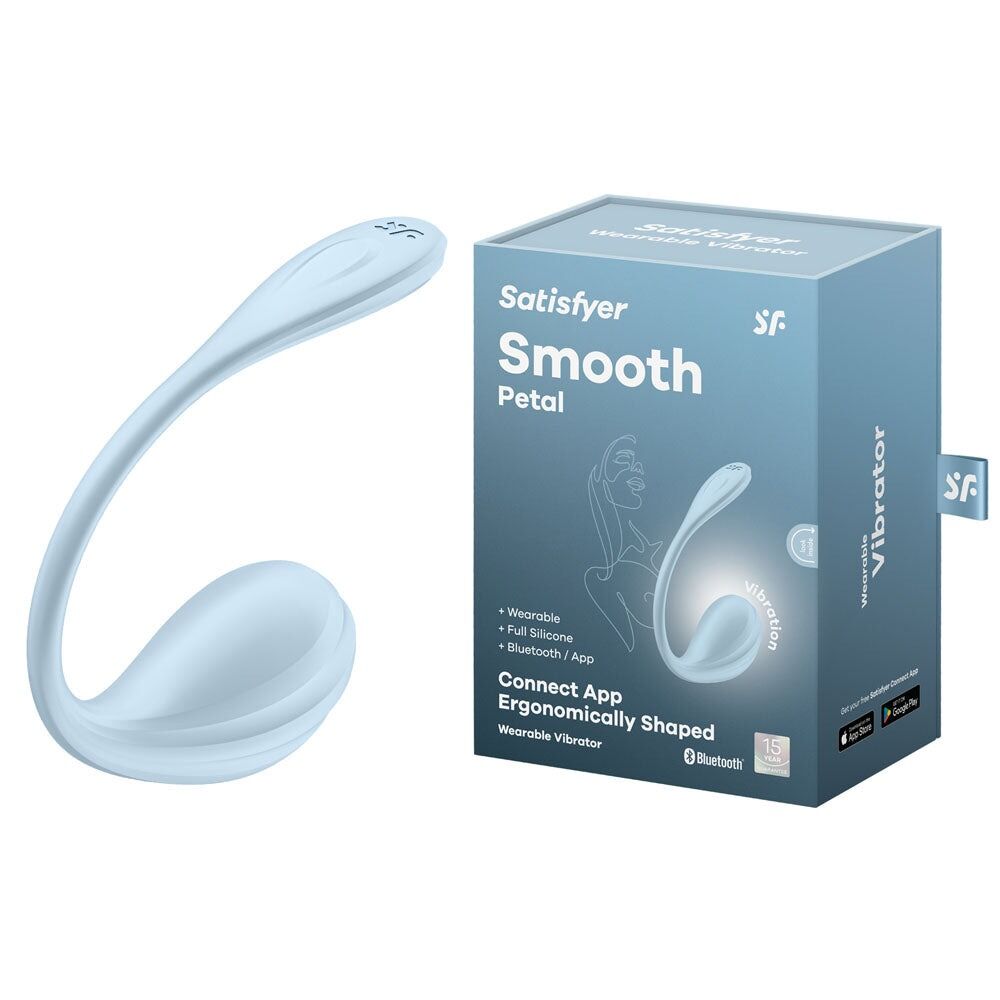Виброяйцо - Смарт-виброяйцо Satisfyer Smooth Petal Connect App Light Blue 7