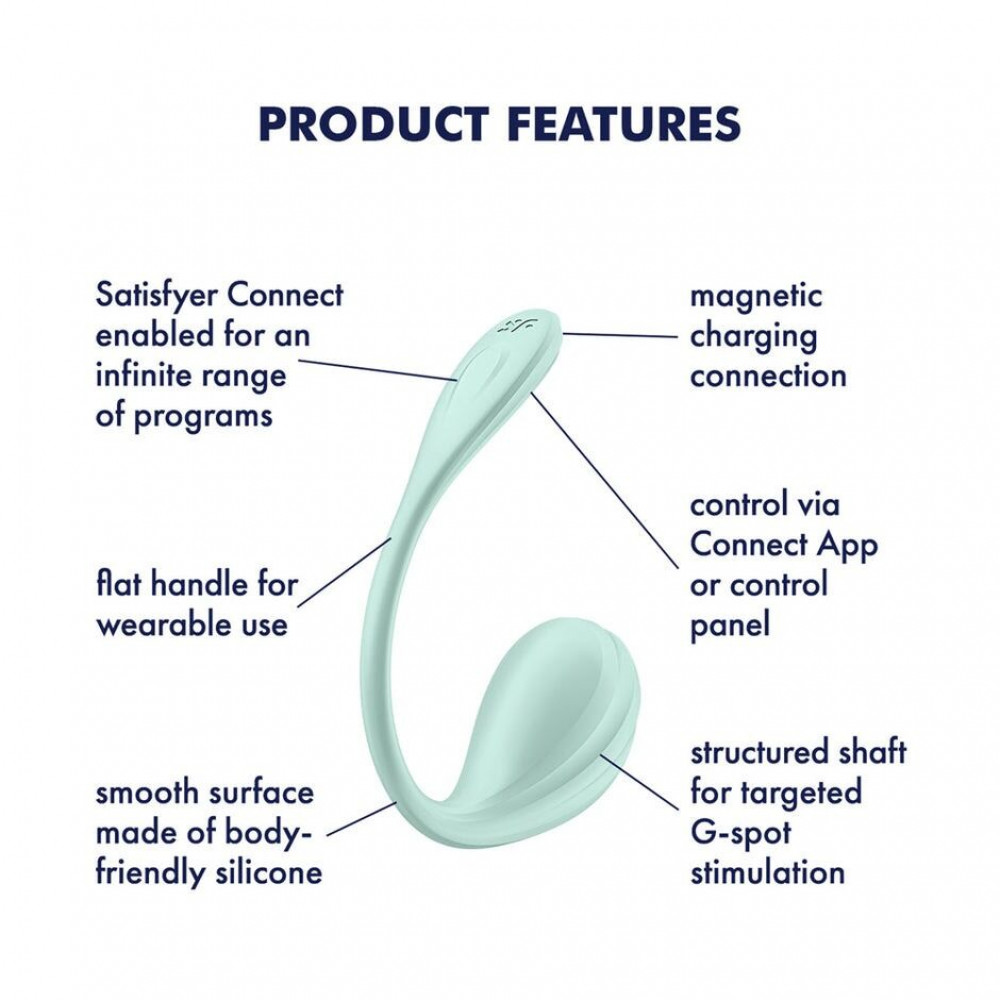 Виброяйцо - Виброяйцо Satisfyer Smooth Petal Connect App Light Blue 6