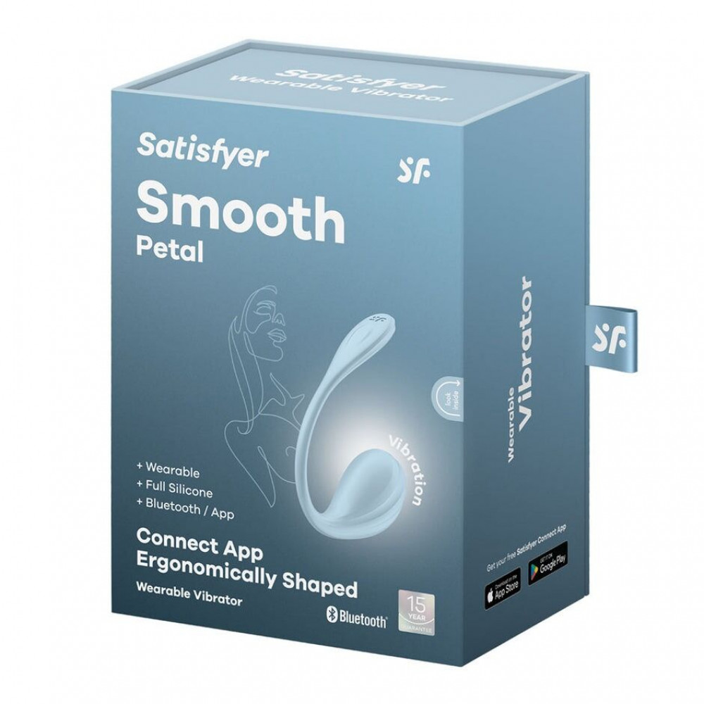 Виброяйцо - Смарт-виброяйцо Satisfyer Smooth Petal Connect App Light Blue 8