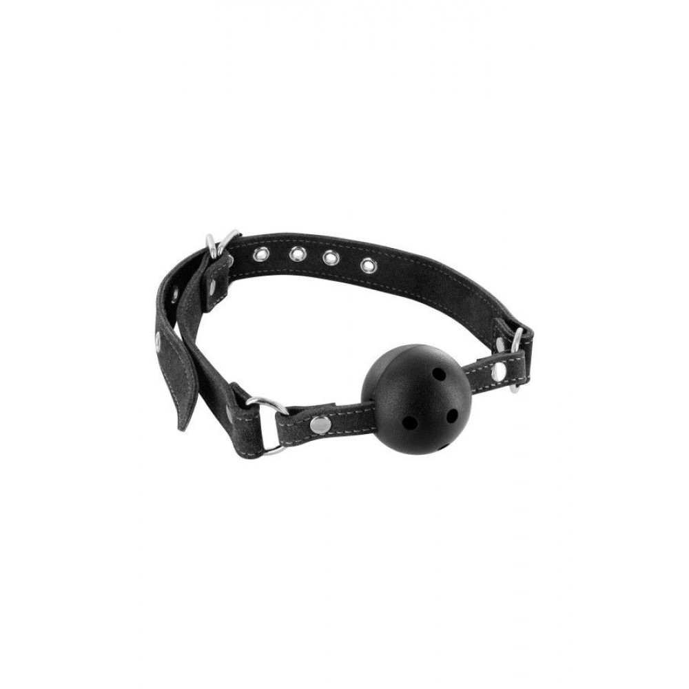 Кляп - Кляп Fetish Tentation Premium Leather gag with stiff ball