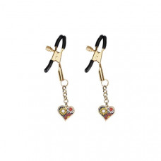 Затискачі для сосків Liebe Seele Nipple Clamps Gold Heart-shaped Flowers on Blue