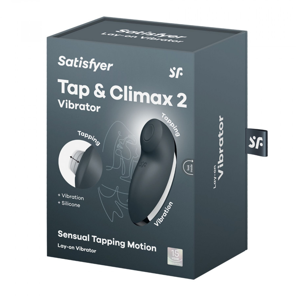 Вибропули и мини-вибраторы - Вибростимулятор-пульсатор Satisfyer Tap & Climax 2 Grey, эффект постукивания пальцем 6