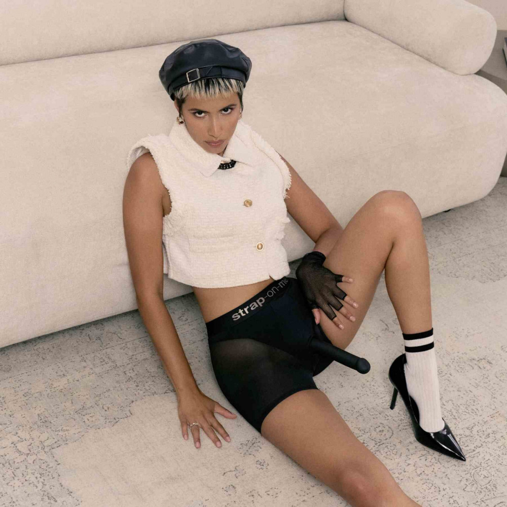 Страпоны - Шорты с фиксацией дилдо Strap-On-Me Harness Lingerie Halo - L - Black 7