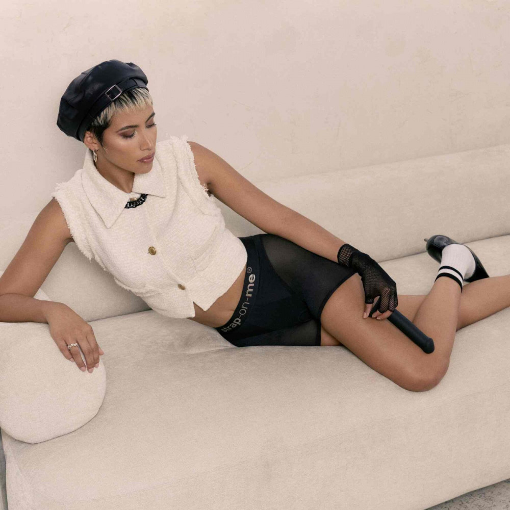 Страпоны - Шорты с фиксацией дилдо Strap-On-Me Harness Lingerie Halo - L - Black 9