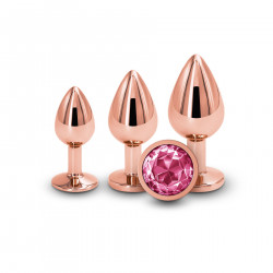 Набор анальных пробок NS Novelties Rear Assets - Trainer Kit - Rose Gold - Pink Gem