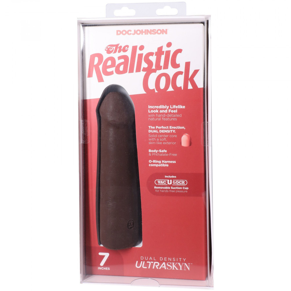 Фалоімітатор - Фалоімітатор Doc Johnson The Realistic Cock ULTRASKYN - 7 Inch Chocolate 8