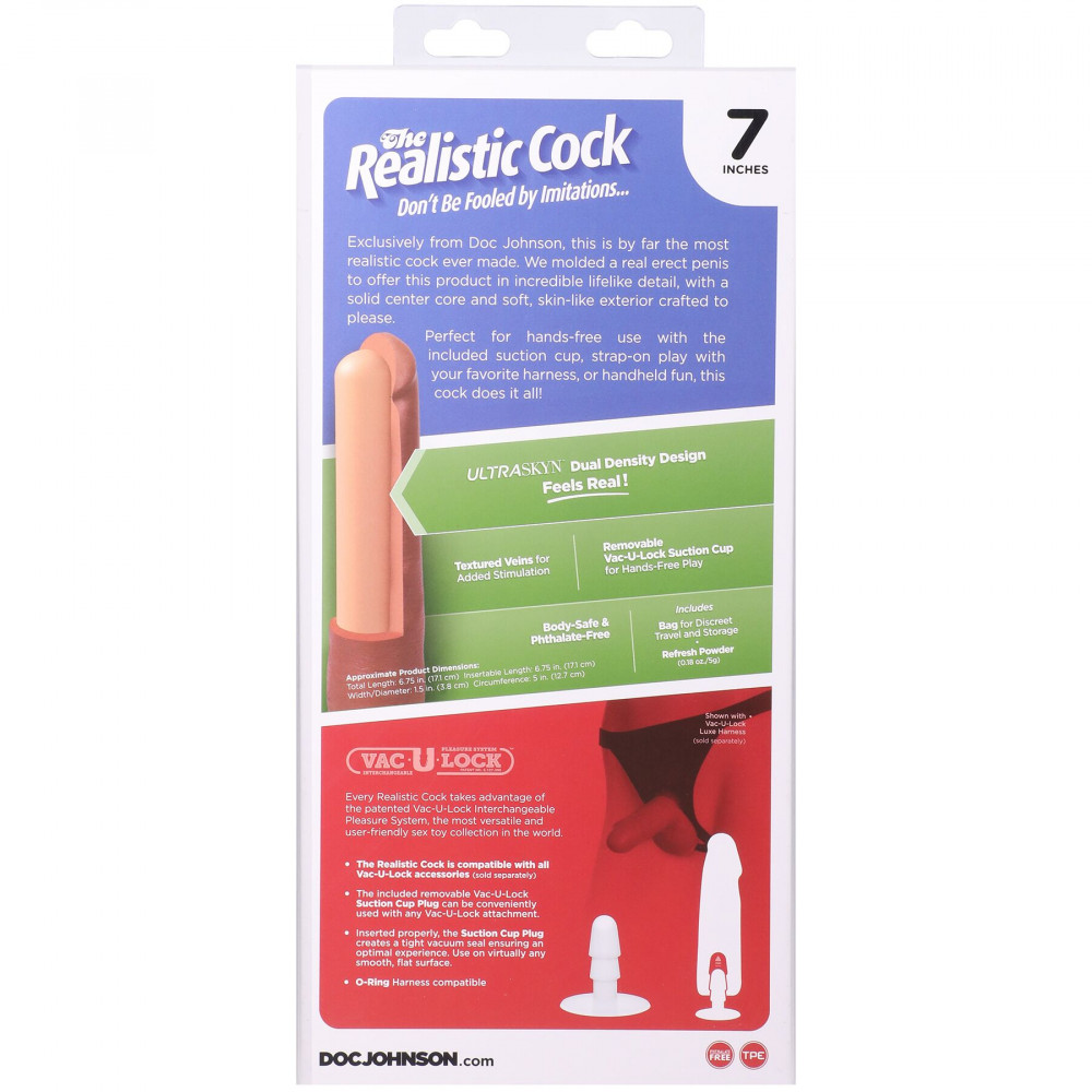 Фалоімітатор - Фалоімітатор Doc Johnson The Realistic Cock ULTRASKYN - 7 Inch Chocolate 10