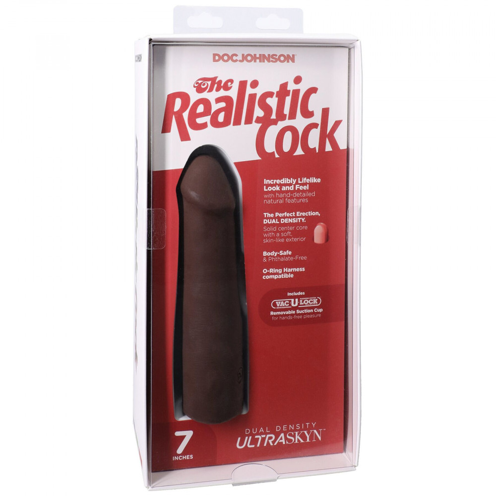 Фалоімітатор - Фалоімітатор Doc Johnson The Realistic Cock ULTRASKYN - 7 Inch Chocolate 7