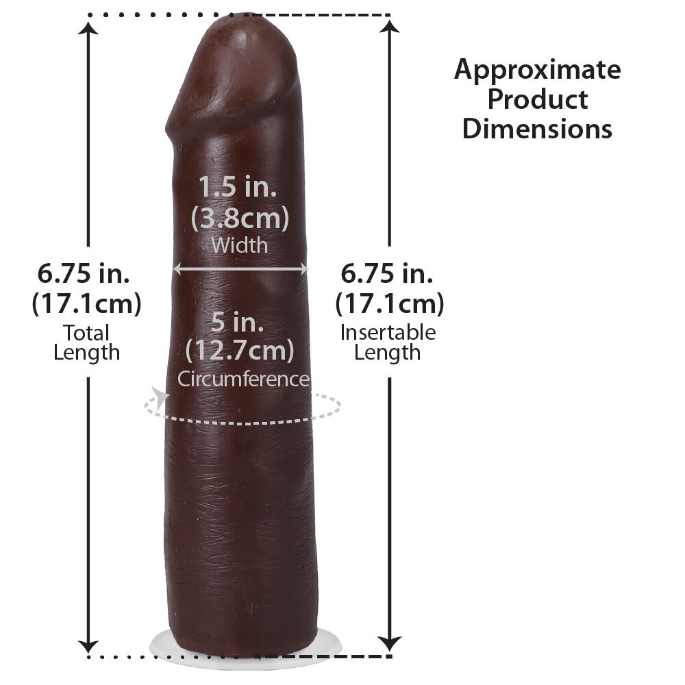 Фалоімітатор - Фалоімітатор Doc Johnson The Realistic Cock ULTRASKYN - 7 Inch Chocolate 4
