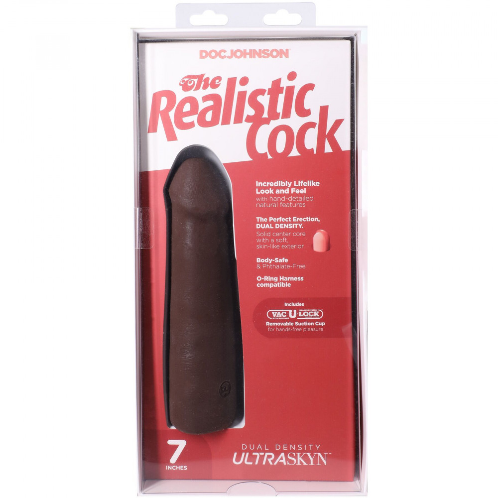 Фалоімітатор - Фалоімітатор Doc Johnson The Realistic Cock ULTRASKYN - 7 Inch Chocolate 9