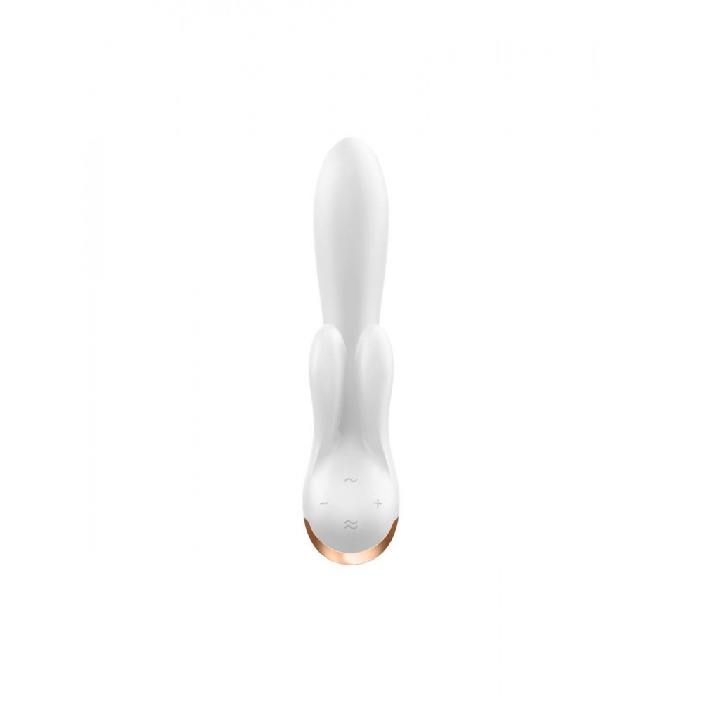 Вибратор-кролик - Смарт вибратор-кролик с двойным отростком Satisfyer Double Flex White 2