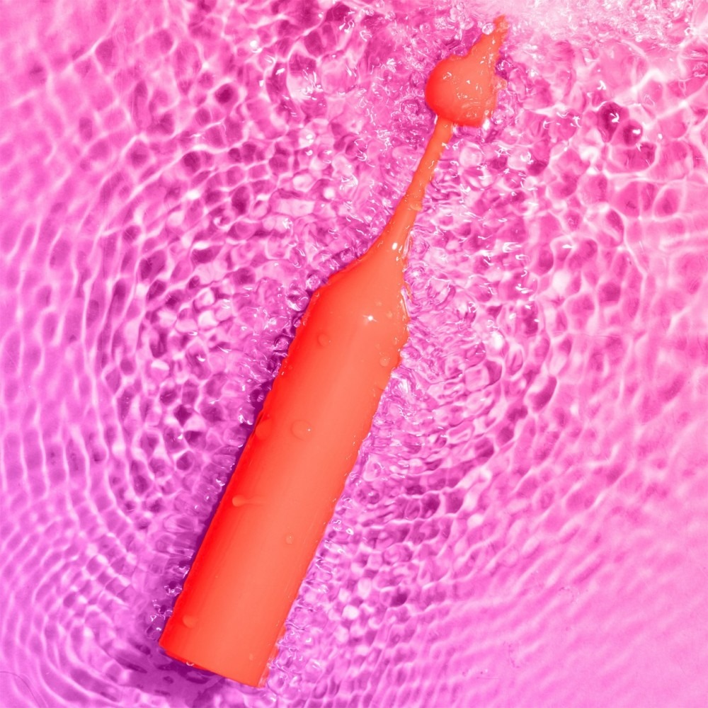 Різне - Вібратор для клітора з двома насадками Romp Pop, червоний, 14.3 х 2.4 см 2