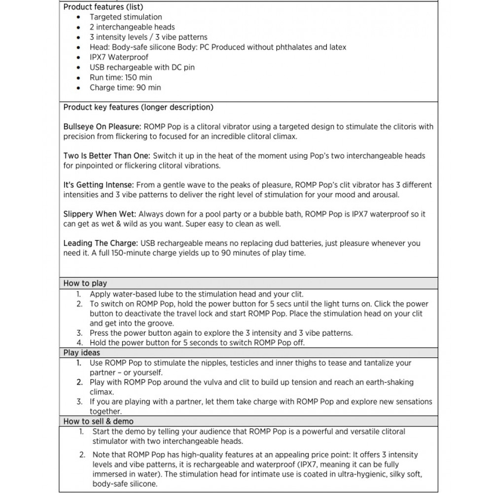 Різне - Вібратор для клітора з двома насадками Romp Pop, червоний, 14.3 х 2.4 см 12