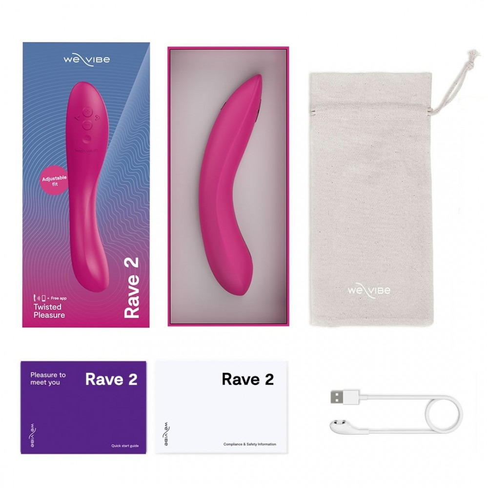 Секс игрушки - Вибратор для точки G Rave 2 We-Vibe, силиконовый, розовый, 19.3 х 3 см 2