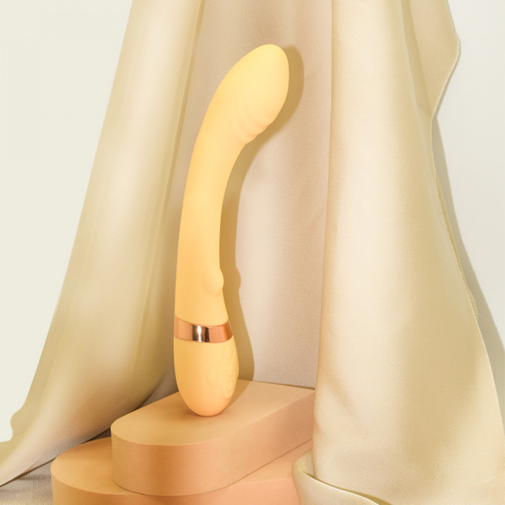 Стимулятор точки G - Вибратор для точки G с подогревом и двумя моторами Sweet Em, желтый 3