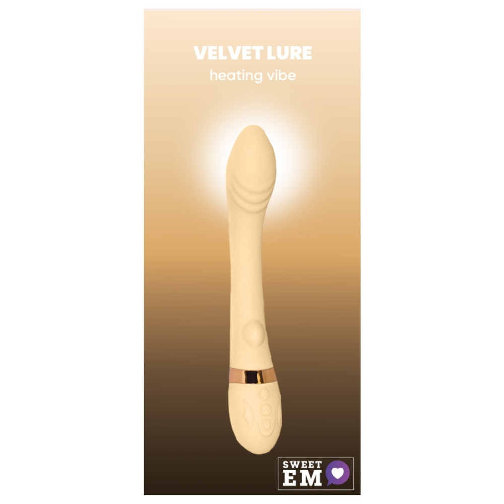 Стимулятор точки G - Вибратор для точки G с подогревом и двумя моторами Sweet Em, желтый