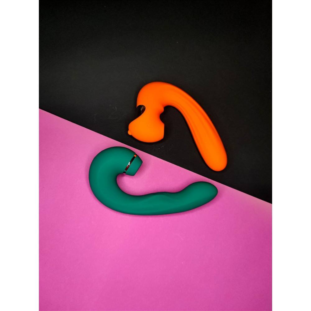 Разное - Вибратор Chisa Kissen Kraken с вакуумной стимуляцией и вибрацией, оранжевый 9