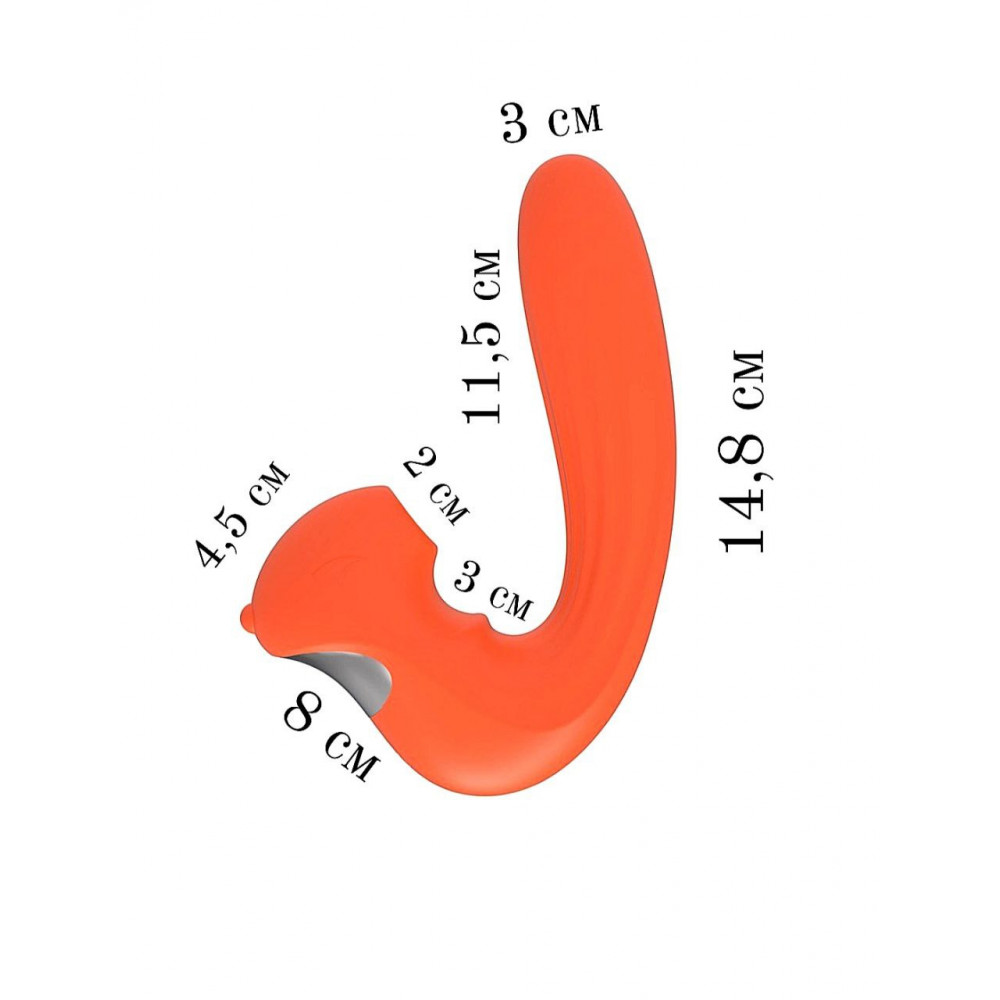 Разное - Вибратор Chisa Kissen Kraken с вакуумной стимуляцией и вибрацией, оранжевый 4