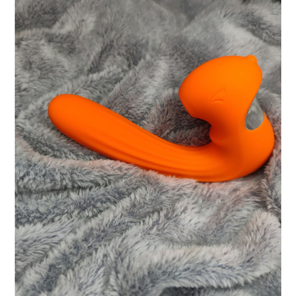 Разное - Вибратор Chisa Kissen Kraken с вакуумной стимуляцией и вибрацией, оранжевый 6