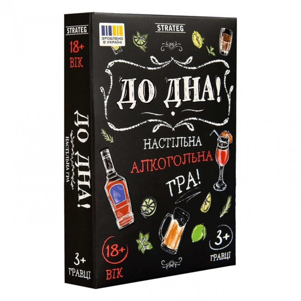 - Игра для взрослых Strateg «До Дна!» для весёлой компании, 110 карточек, 18+