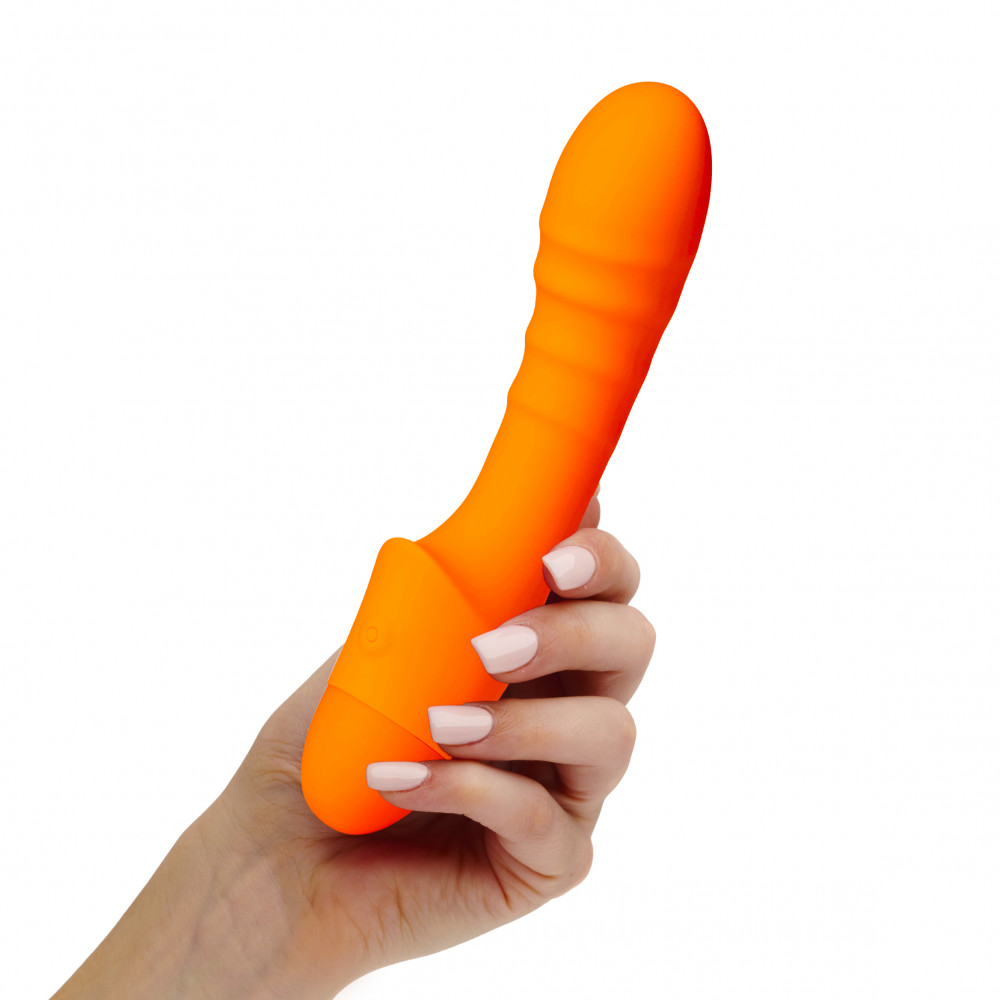 Вибратор - Ребристый вибратор для зоны G Pash Ribbed G-spot Vibrator цвет: оранжевый So Divine (Великобритания)