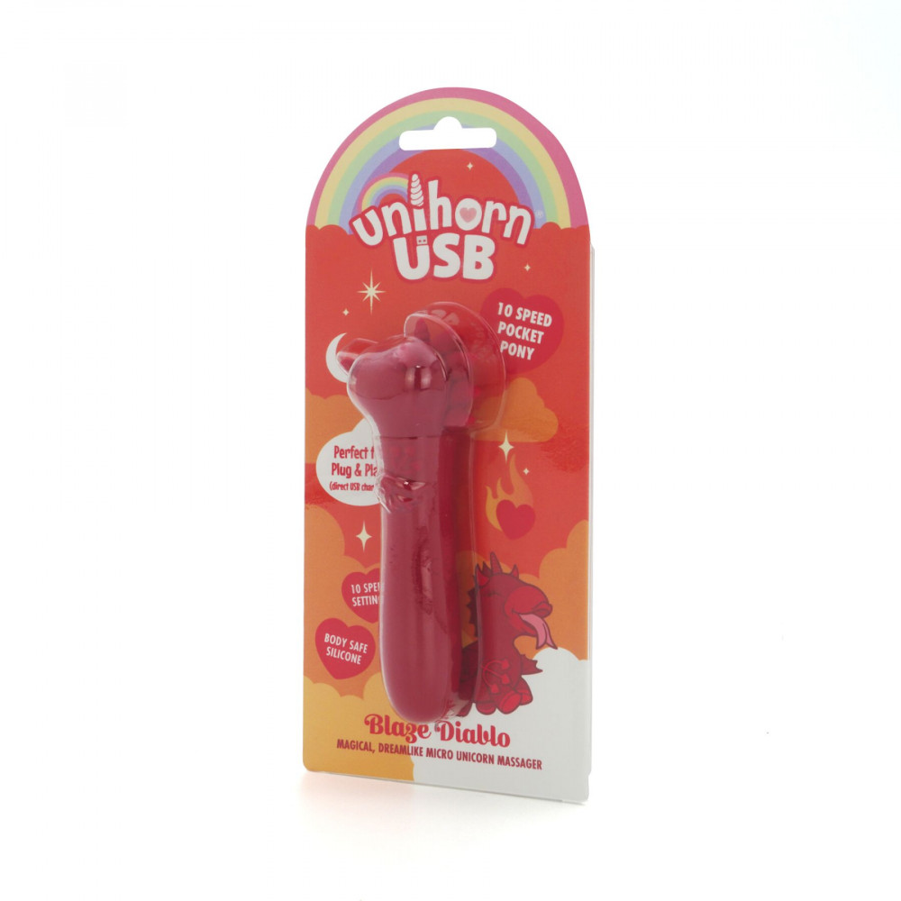 Вібропулі та міні-вібратори - Вібратор-єдиноріжка Unihorn USB Bullet – Blaze Diablo віброкуля, USB-зарядка, 10 режимів 2