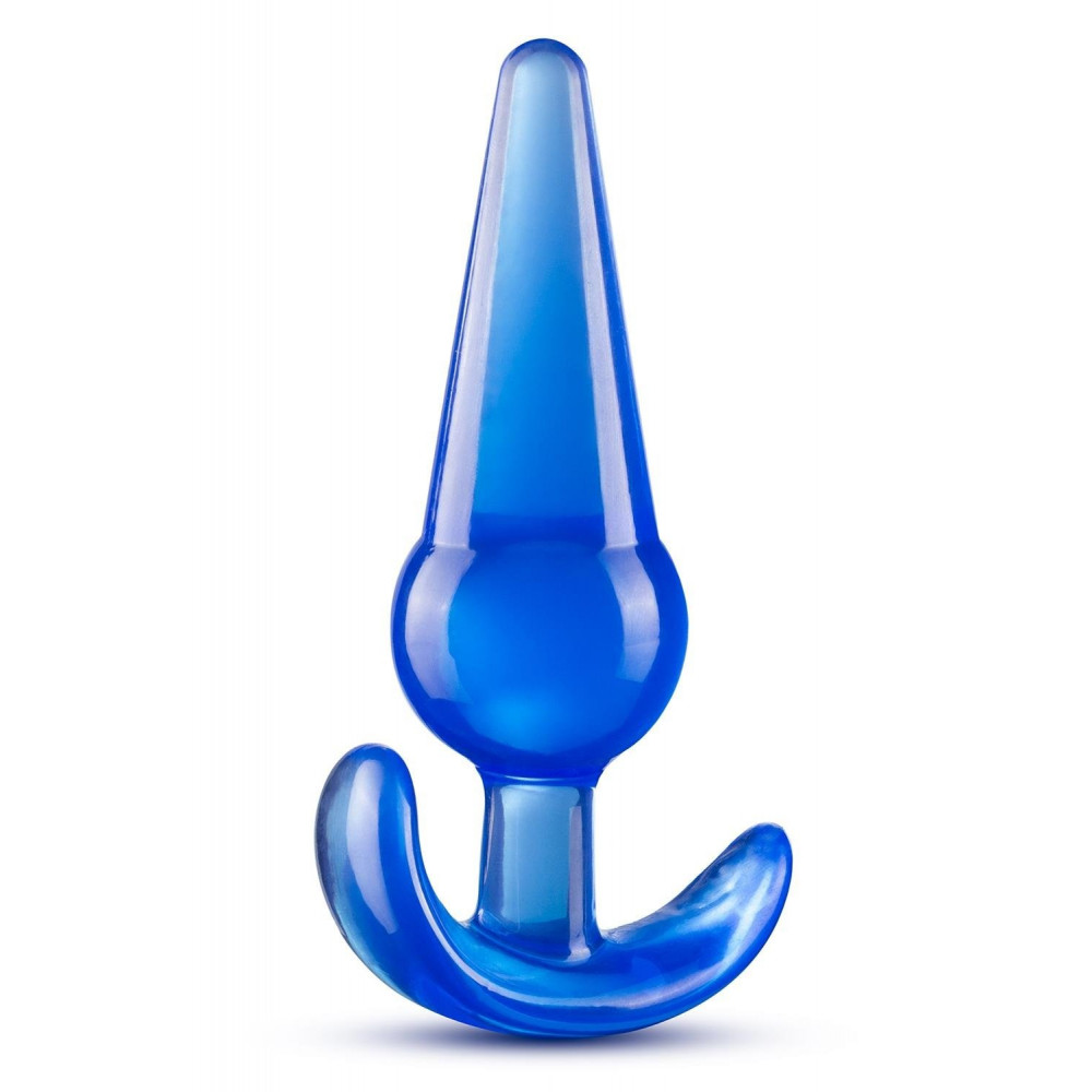 Анальные игрушки без вибрации - Анальная пробка конической формы со стопером Blush b yours синяя 1