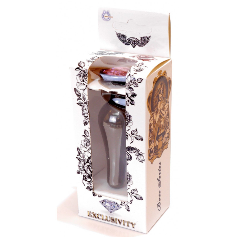 Анальные игрушки без вибрации - Анальная пробка Boss Series - Jewellery Dark Silver BUTT PLUG Rose, BS6400054 7