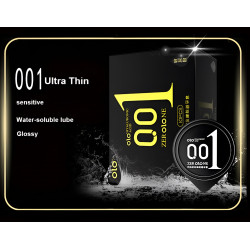 Ароматизированные ультратонкие презервативы с гиалуроновой кислотой OLO - ZERO ONE Black, 10 шт