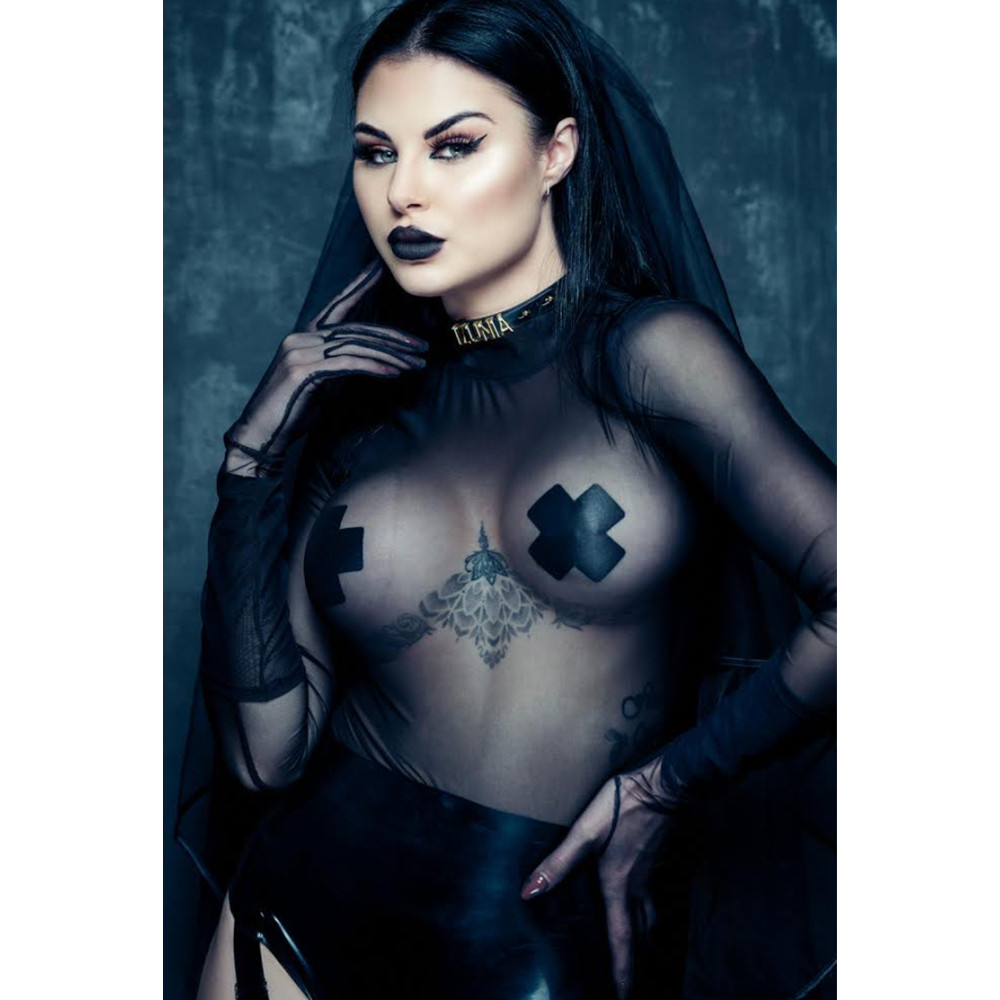 Різне - Чокер з написом PUPPY від UPKO з італійської шкіри, чорний із золотою фурнітурою 9