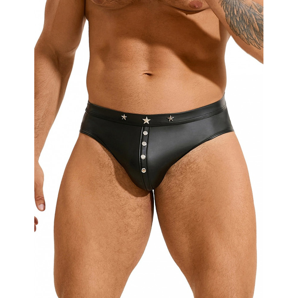 Різне - Сексуальні чоловічі труси Star Night із заклепками, чорні, L 3