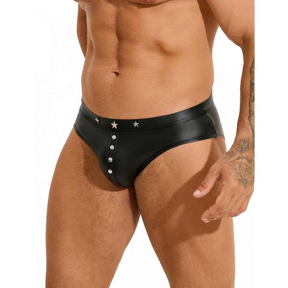 Різне - Сексуальні чоловічі труси Star Night із заклепками, чорні, L 2