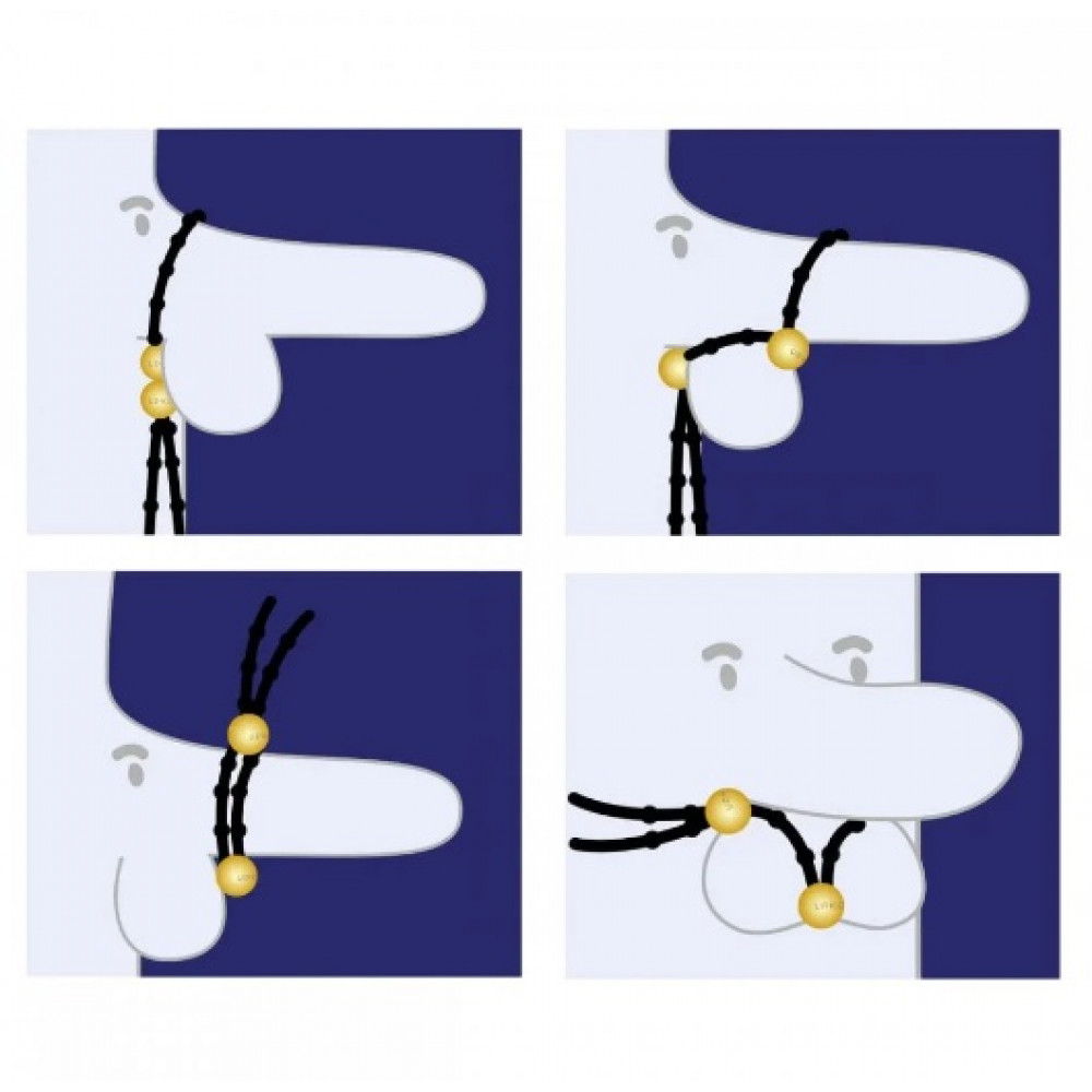 Эрекционные кольца без вибрации - Эрекционное лассо рельефное UPKO, силиконовое, черное, One Size 1
