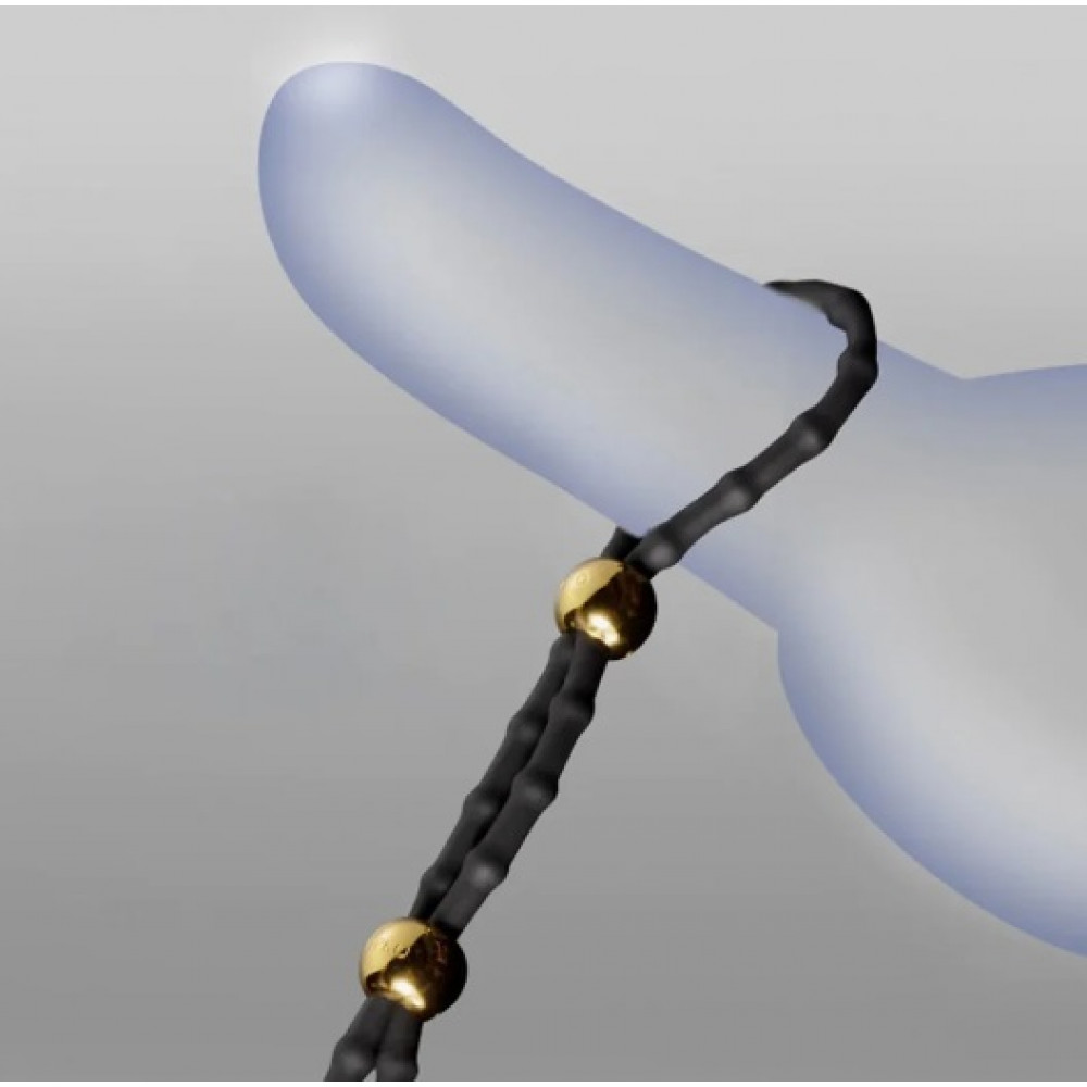 Эрекционные кольца без вибрации - Эрекционное лассо рельефное UPKO, силиконовое, черное, One Size