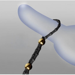 Эрекционное лассо рельефное UPKO, силиконовое, черное, One Size