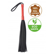 Флогер з комбінованої шкіри Flirty COMBO Leather - Black & Red, BM-00031