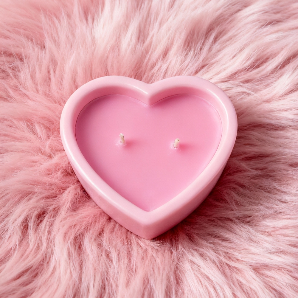 Для масажу - Масажна свічка з ароматом жуйки Candy Bubble Gum у формі серця, 70 мл 26