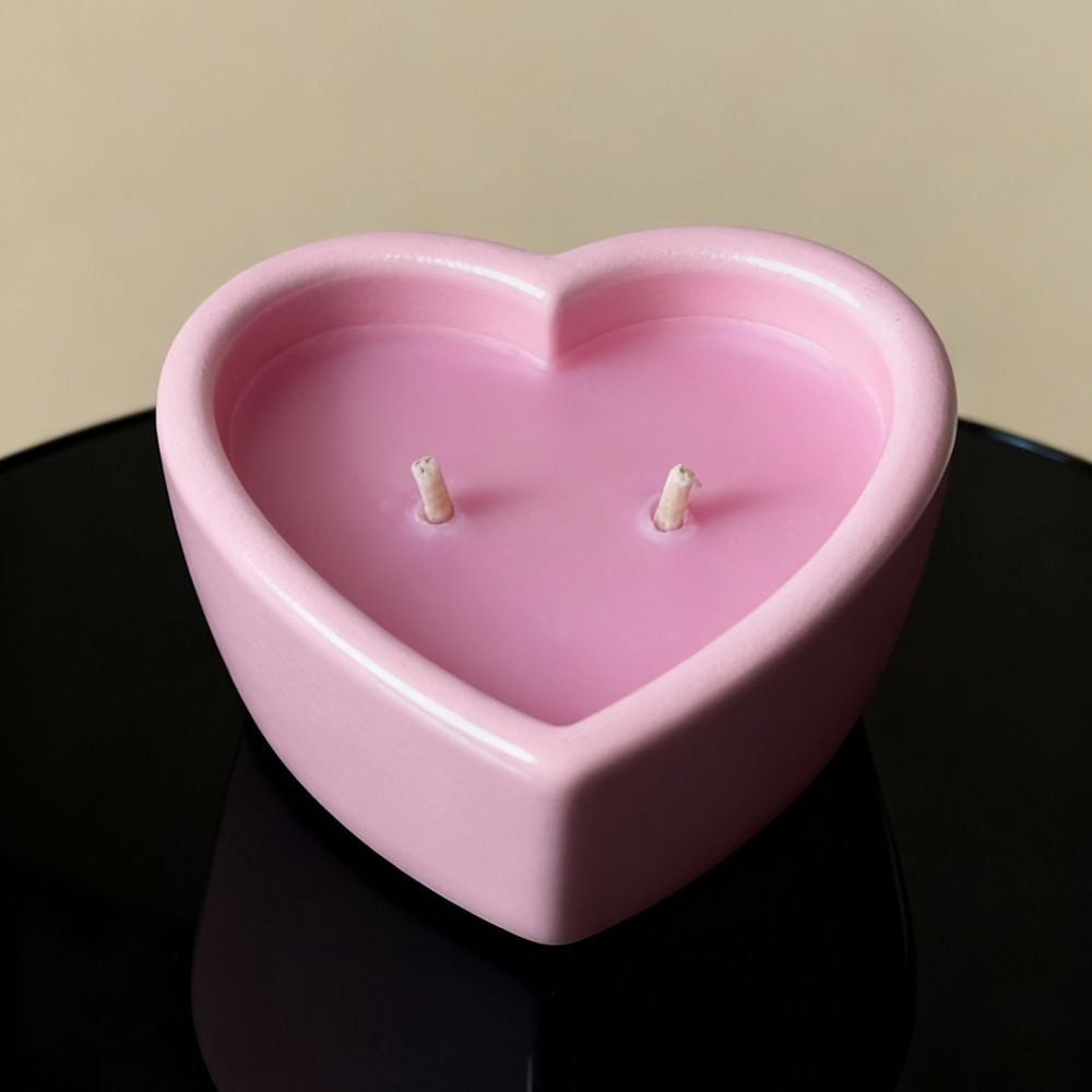 Для масажу - Масажна свічка з ароматом жуйки Candy Bubble Gum у формі серця, 70 мл 7