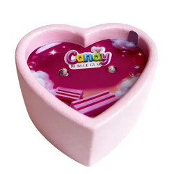 Масажна свічка з ароматом жуйки Candy Bubble Gum у формі серця, 70 мл