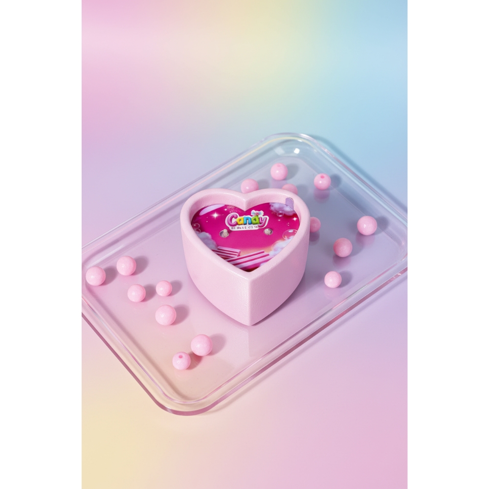 Для масажу - Масажна свічка з ароматом жуйки Candy Bubble Gum у формі серця, 70 мл 9