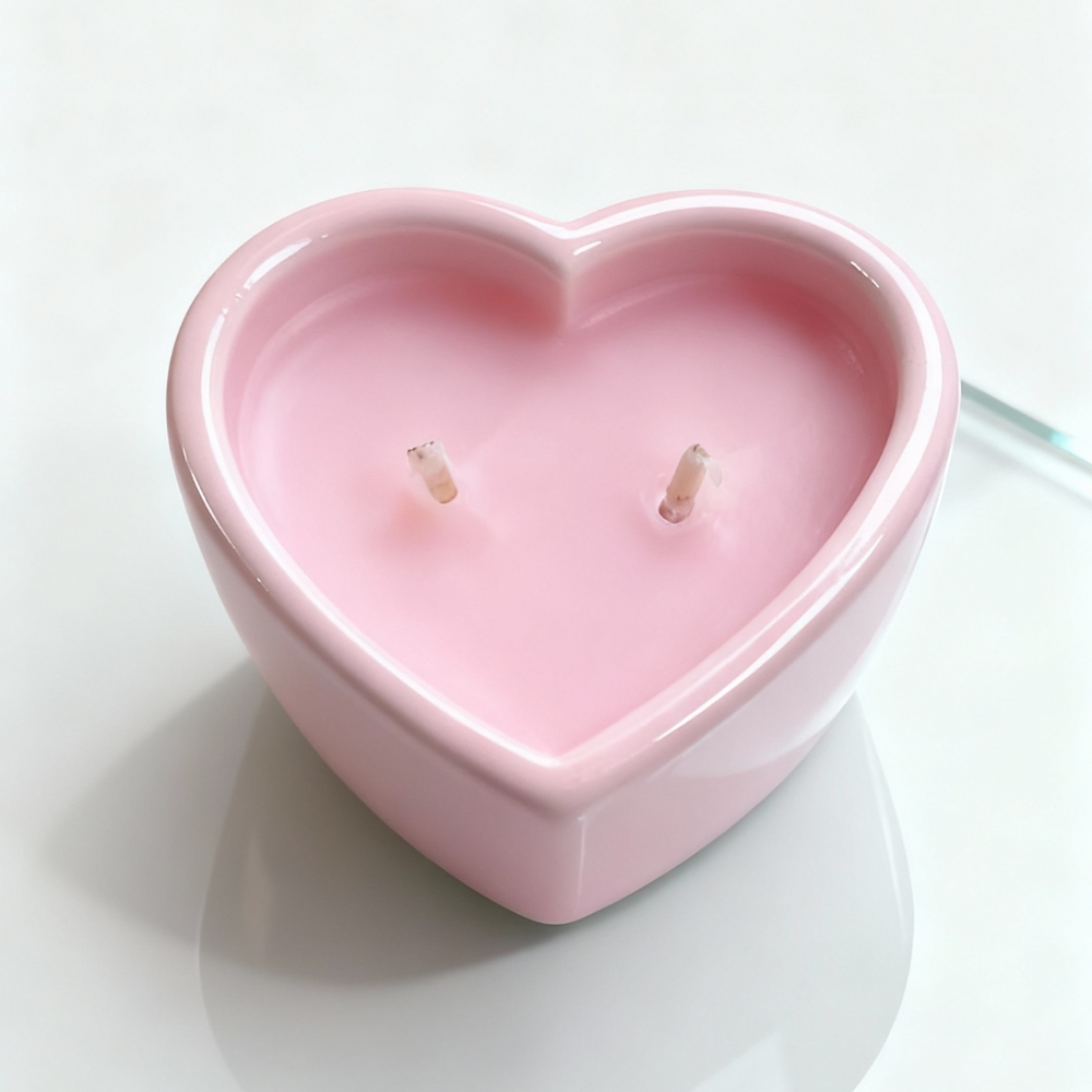 Для масажу - Масажна свічка з ароматом жуйки Candy Bubble Gum у формі серця, 70 мл 6