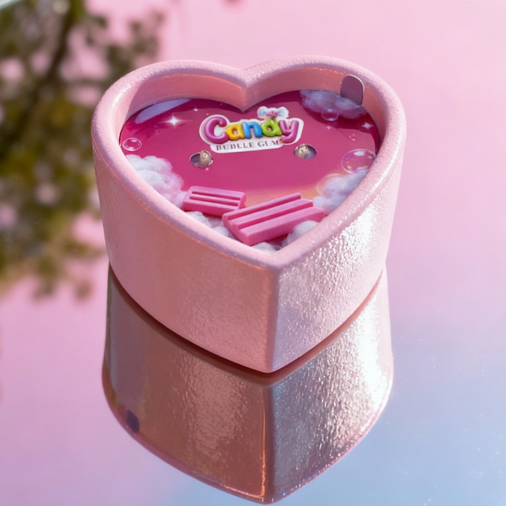Для масажу - Масажна свічка з ароматом жуйки Candy Bubble Gum у формі серця, 70 мл 22